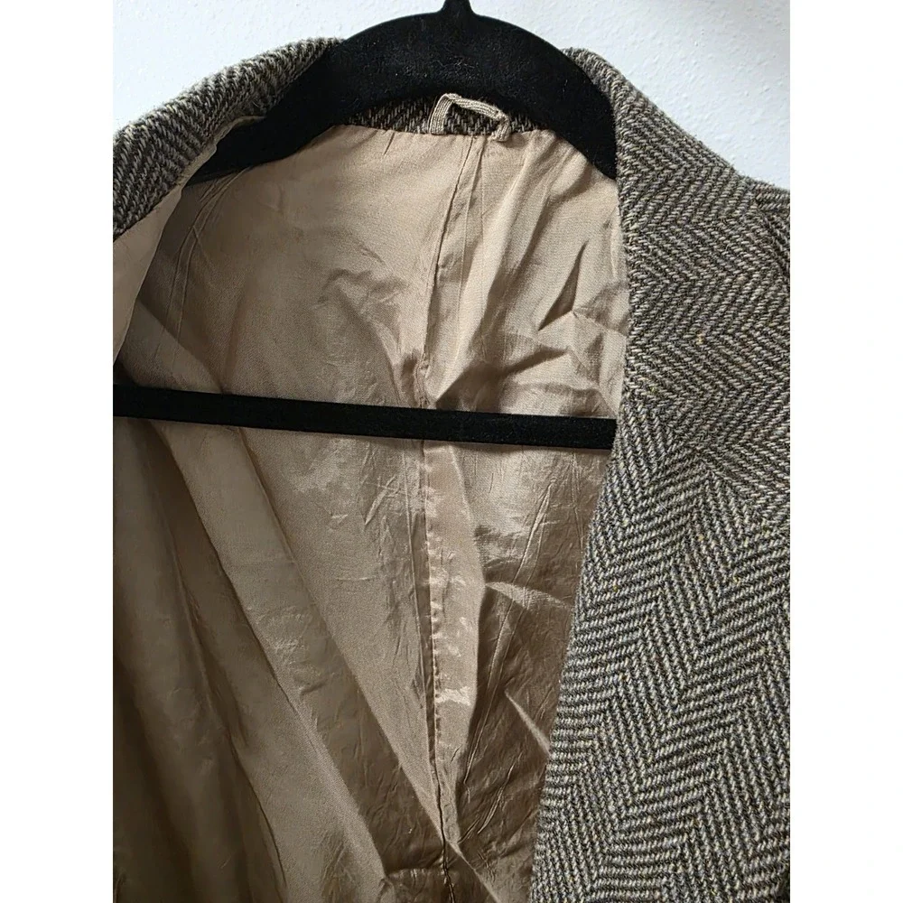 WFF by‎ Farah Men's Tweed Herringbone Blazer Sport Coat Brown 42R Vintage